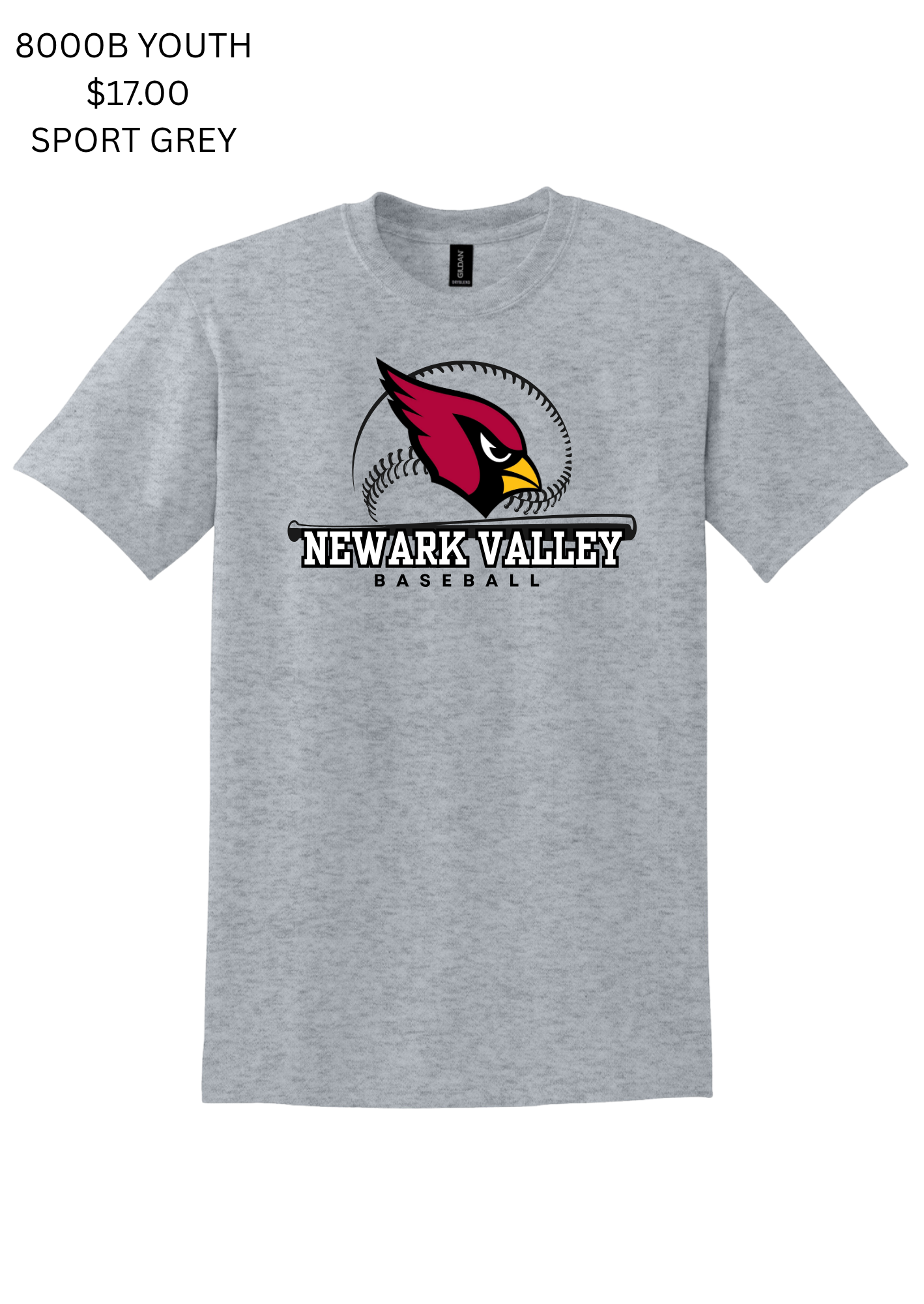 Newark Valley Baseball Youth Tee 8000B