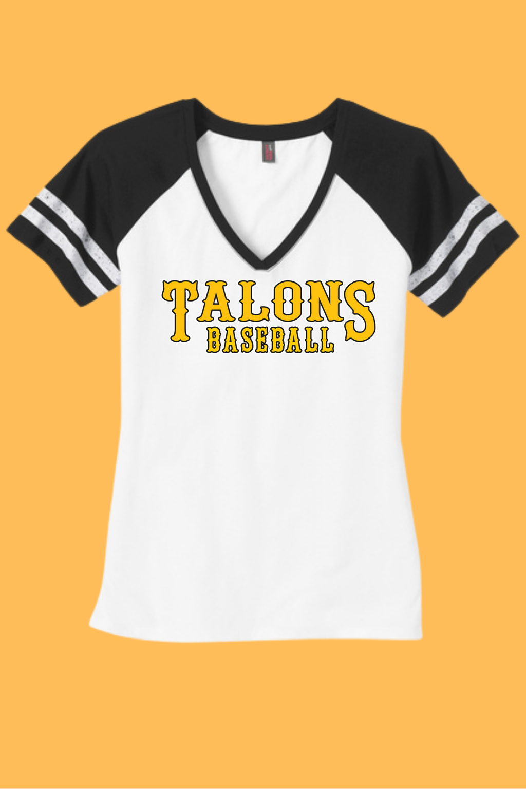 DM476 District® Women’s Game V-Neck Tee Talons Baseball print